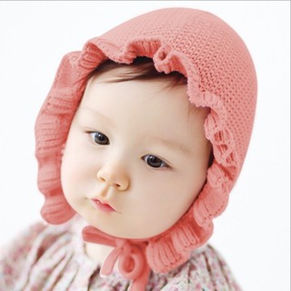 BABYWORLD หมวกถัก ผ้าขนสัตว์ มีหู สำหรับเด็กทารก
