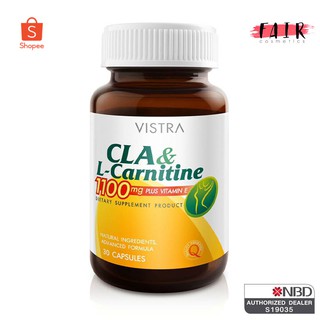 Vistra CLA&amp;L-Carnitine Plus Vitamin E บรรจุ 30 แคปซูล