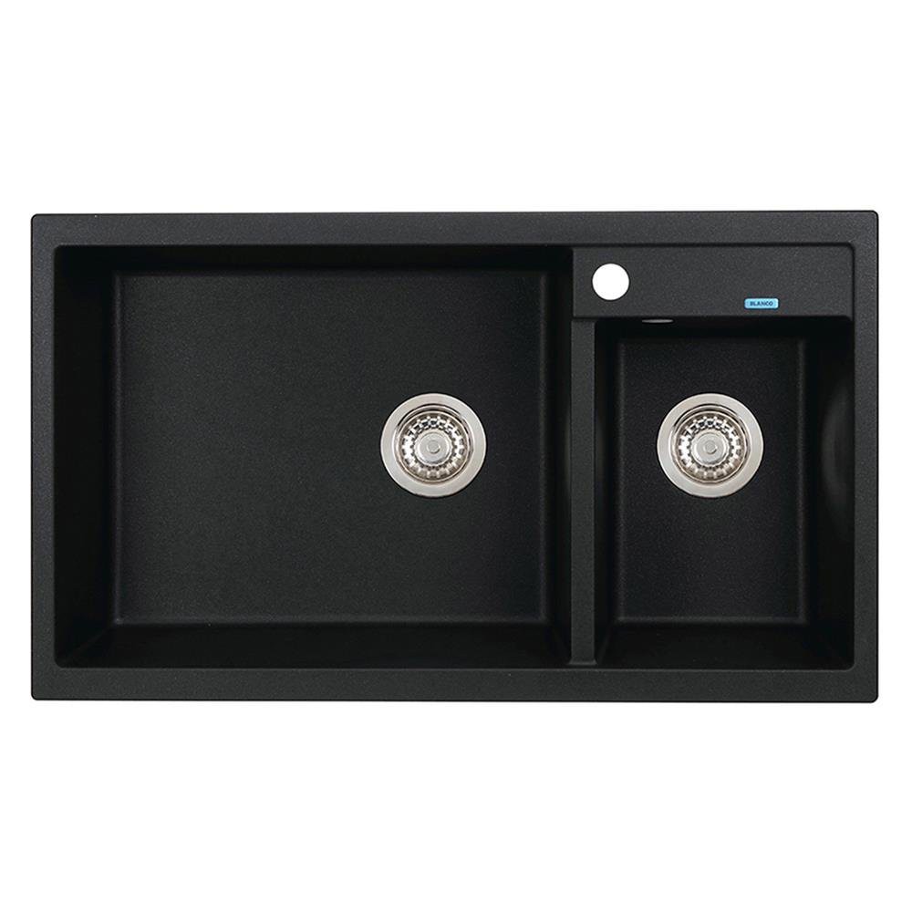 embedded-sink-sink-built-2bowl-blanco-metra-9-495-39-099-black-sink-device-kitchen-equipment-อ่างล้างจานฝัง-ซิงค์ฝัง-2หล