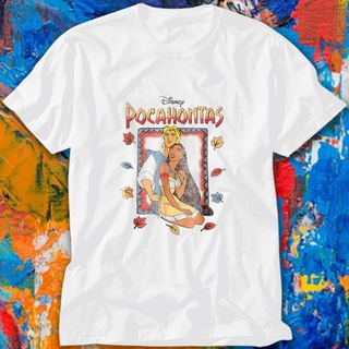 เสื้อยืดผ้าฝ้ายพิมพ์ลายขายดี เสื้อยืด พิมพ์ลายภาพยนตร์ Pocahontas สไตล์คลาสสิก เหมาะกับฤดูร้อน สําหรับผู้ชาย