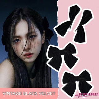 Demq- กิ๊บติดผม ขนาดเล็ก สีพื้น สไตล์วินเทจ ประดับโบว์ กันลื่น เครื่องประดับผม สุดชิค สําหรับผู้หญิง
