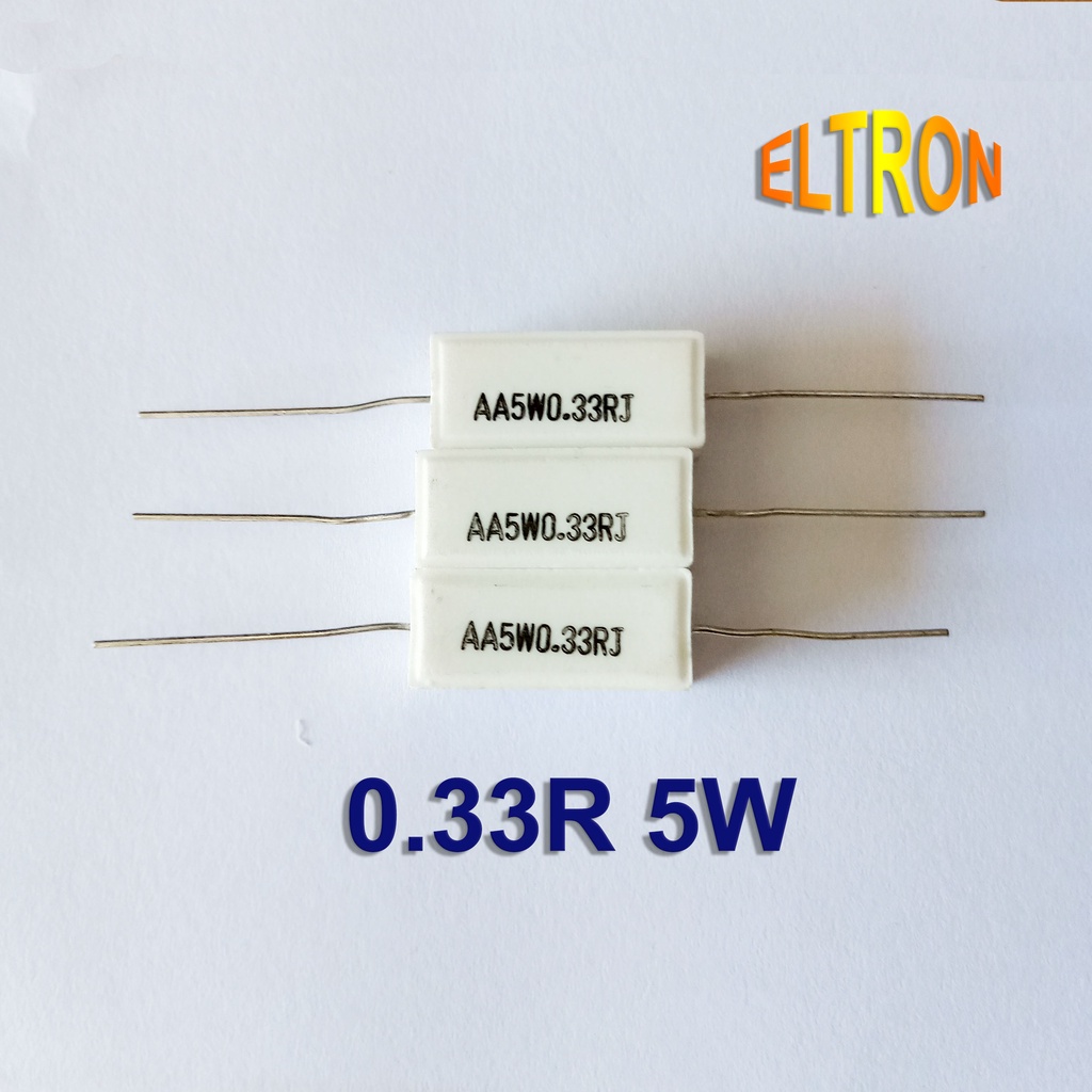 ตัวต้านทาน 5Watt R Lime 0.33R 5W R33J 0.33ohm | Shopee Thailand