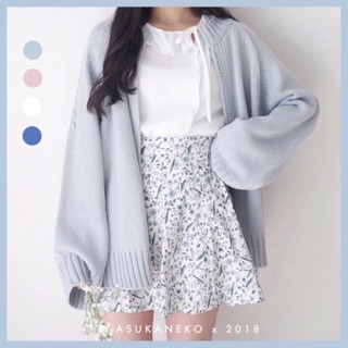 เสื้อคาดิแกนไหมพรมสีพาลเทลUlzzang☃️☁️