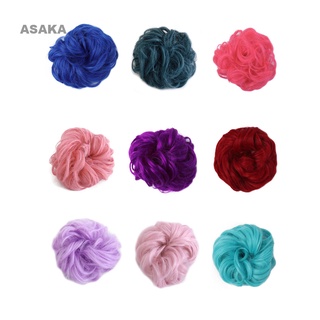 Asaka ยางมัดผมสังเคราะห์ ทรงบันมัดผมหางม้า สีดํา สีม่วง สีชมพู สีเขียว