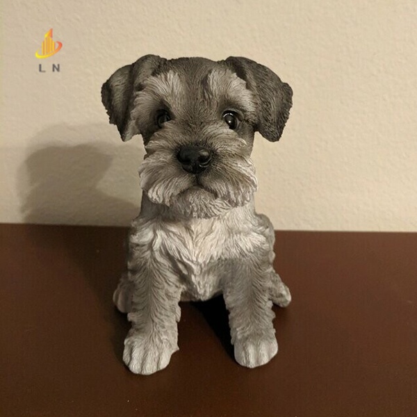 schnauzer-รูปปั้นลูกสุนัขเรซิ่น-น่ารักมาก-สําหรับตกแต่งสวน