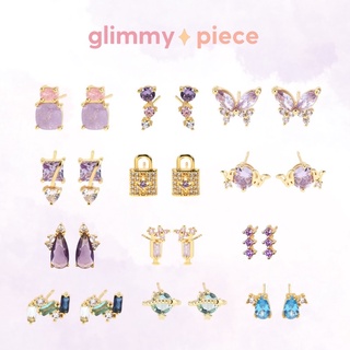 ภาพหน้าปกสินค้าGlimmy Piece ต่างหูทองเหลืองชุบทอง18k Brass Studs Earring [Purple Collection] ซึ่งคุณอาจชอบราคาและรีวิวของสินค้านี้