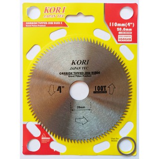 ใบเลื่อยวงเดือน ใบเลื่อยตัดไม้ ใบตัดไม้ ตัดอลูมิเนียม Kori(โคริ) (JAPAN TEC) ขนาด 4 นิ้ว มีให้เลือก3แบบ(ใบละ)