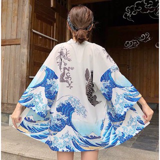 พร้อมส่ง ✅เสื้อคลุมกิโมโน คาร์ดิแกน กิโมโน ฮาโอริ ฮัปปิ ยูกาตะ haori happri kimono cardigan yukata cardigan