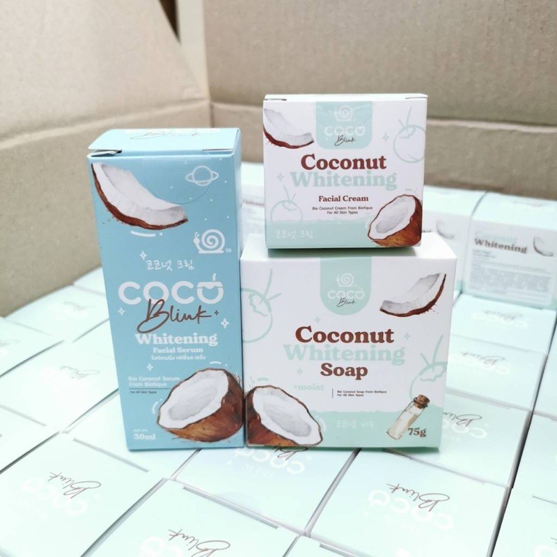 coco-blink-coconut-ครีมมะพร้าว-เซรั่มมะพร้าว-สบู่-มะพร้าว-สารสกัดจาก-มะพร้าว-บำรุง-ผิวหน้า-ราคา-ต่อ-1-ชิ้น