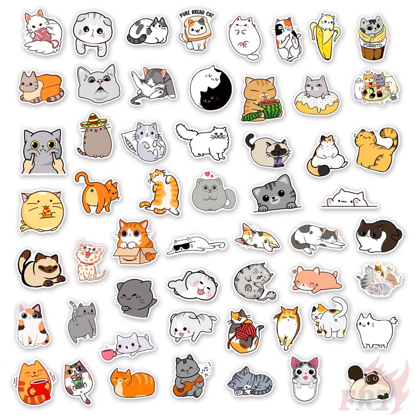 100-ชิ้น-ชุด-สติกเกอร์-ลายแมวน่ารัก-ตลก-สําหรับตกแต่ง-สติกเกอร์-ลายกราฟฟิติ-กันน้ํา-diy