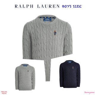 RALPH LAUREN BOYS BEAR CABLE COTTON SWEATER ( BOYS SIZE 8-20 YEARS )