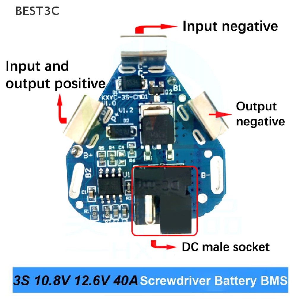 best3c-3s-12-6v-40a-bms-บอร์ดป้องกันลิเธียม-สําหรับสว่านไฟฟ้า