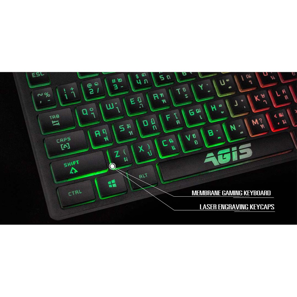 ภาพสินค้าคีบอร์ดเกมมิ่ง Neolution E-Sport AGIS คีบอร์ดกันน้ำ ปรับความสว่างได้ 4 ระดับ Gaming Keyboard ประกันศูนย์ 1 ปี จากร้าน huskshop บน Shopee ภาพที่ 3