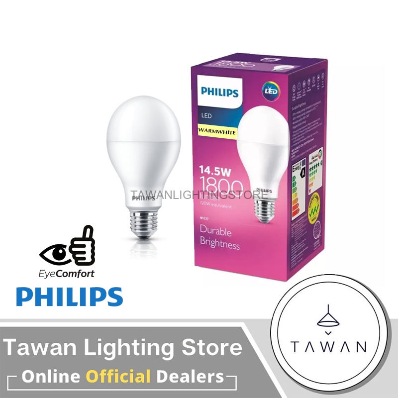ภาพหน้าปกสินค้าPhilips หลอดไฟแอลอีดี 14.5วัตต์ Led Bulb 14.5W Daylight แสงขาว Warmwhite แสงเหลือง จากร้าน lightingstore บน Shopee