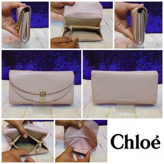 👜 : CHLOE’ Cement Pink Georgia Leather  Long Wallet แท้💯%