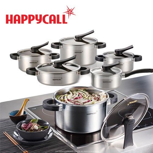 ข้อเสนอพิเศษ Happycall Stainless cooking Pots 2~5 Set / happy call ...