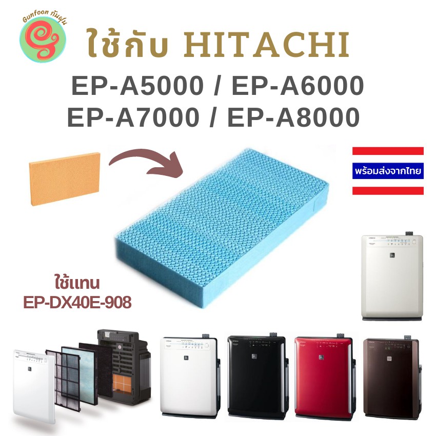 แผ่นกรองไอน้ำ เครื่องฟอกอากาศ Hitachi รุ่น EP-A5000 EP-A6000