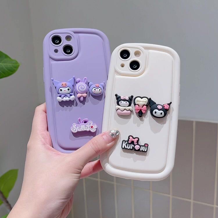 เคสโทรศัพท์มือถือแบบนิ่ม-กันกระแทก-ลาย-kuromi-3d-เรียบง่าย-หรูหรา-สําหรับ-iphone-11-14-pro-max-13promax-12promax-xr-xsmax-7-8plus