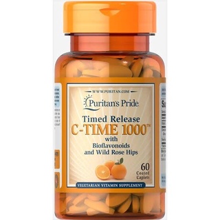 ภาพขนาดย่อของภาพหน้าปกสินค้าPuritans Pride , Vitamin C, 1000 mg , Bioflavonoids Rose hips, Timed Release ,60 capsule , วิตามินซี จากร้าน drkwang บน Shopee