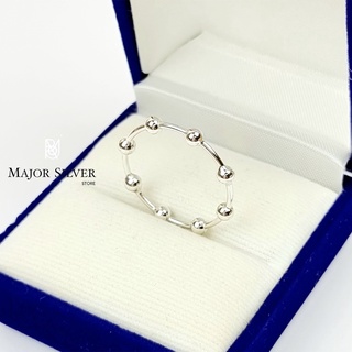 แหวนมินิมอล แหวน Ball ring :  แหวนบอล 3 mm รอบวง / แหวนแฟชั่น น่ารักๆ สไตล์มินิมอล เงินแท้ 100 Major silver  :  E-V-8Ba3