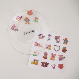 (พร้อมส่ง🧤) สติ๊กเกอร์ Korean Ins cartoon bear stickers PVC
