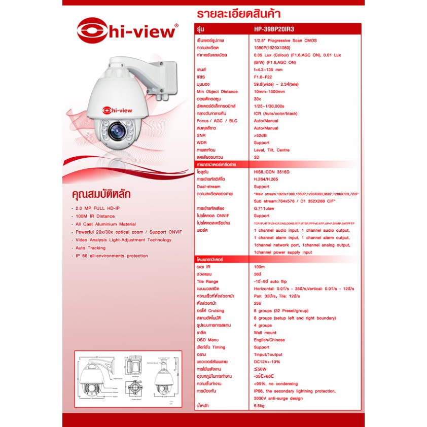 กล้องวงจรปิด-hiview-รุ่น-hp-39bp20ir3-สินค้าของแท้รับประกันศูนย์-3-ปี-สามารถออกใบกำกับภาษีได้