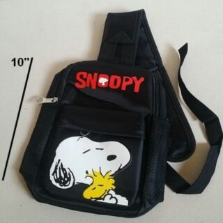 เป้สะพายเฉียง กระเป๋าคาดอก Shoulder bag ลาย สนู๊ปปี้ SNoopy ขนาด 6x10x3 นิ้ว