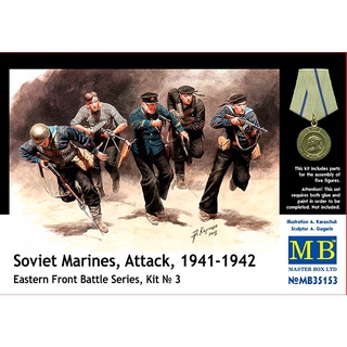 โมเดลประกอบฟิกเกอร์ทหาร Master Box 1/35MB35153 SOVIET MARINES,ATTACK,1941-1942