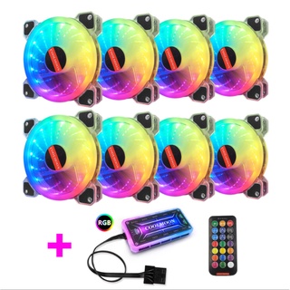 ชุดพัดลม ระบายความร้อน เคส COOLMOON Yupo RGB x8+ปรับไฟ สินค้าใหม่ หม้อแปลงไฟ ส่งเร็ว ประกัน CPU2DAY