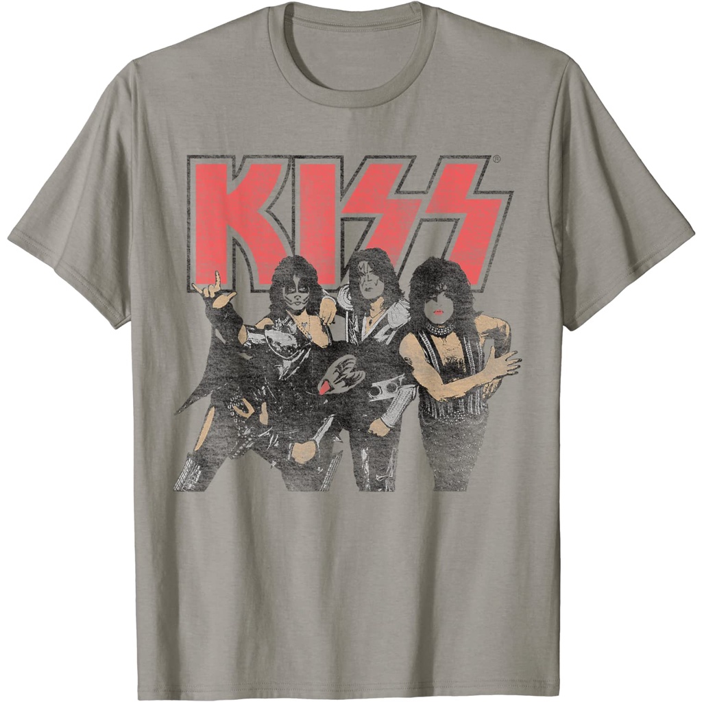 เสื้อยืดอินเทรนด์ผู้ชายอินเทรนด์ผู้หญิงเสื้อยืด-พิมพ์ลายวง-kiss-shout-it-out-loud-portraits-3xl