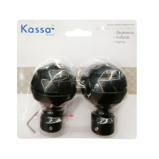 kassa-home-หัวท้ายรางม่าน-รุ่น-finials1-ขนาด-19-มม-ชุด-2-ชิ้น-สีดำ-อะไหล่ม่าน