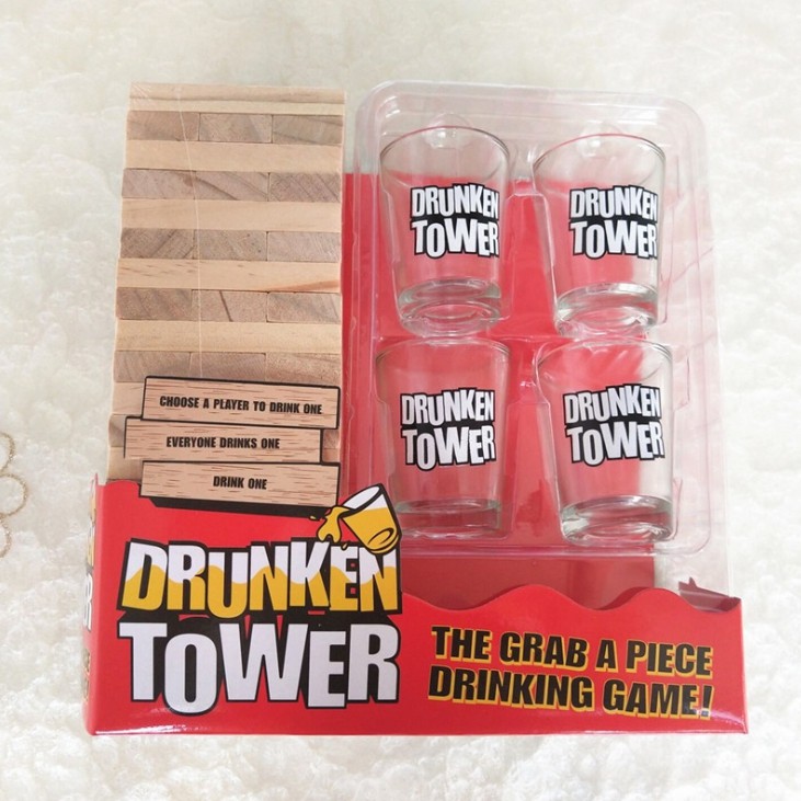 ภาพหน้าปกสินค้าเกมส์ตึกถล่ม เกมดึงไม้แก้วช็อต Drunken Tower ของเล่นไม้ เกมจังก้า GA0015 จากร้าน finnfin บน Shopee