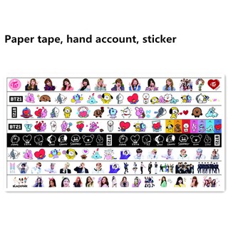 สติ๊กเกอร์เทปกาว kpop paper สําหรับตกแต่งไดอารี่ bt 21 twice blackpink