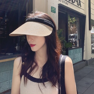 MZ005 หมวกสานครึ่งหัว ปีกกว้าง หมวกแฟชั่นหญิง เที่ยวทะเล สไตล์เกาหลี