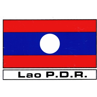 สติกเกอร์ธงชาติลาว Laos Flag สติกเกอร์แต่งรถสำหรับติดรถมอเตอร์ไซด์ รถยนต์ ขนาด 13 X 8.5 cm จำนวน 1แผ่น ST194-9