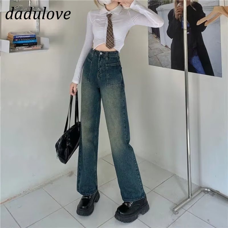 dadulove-new-korean-version-retro-womens-high-waist-jeans-loose-niche-wide-leg-pants-fashion-womens-clothing