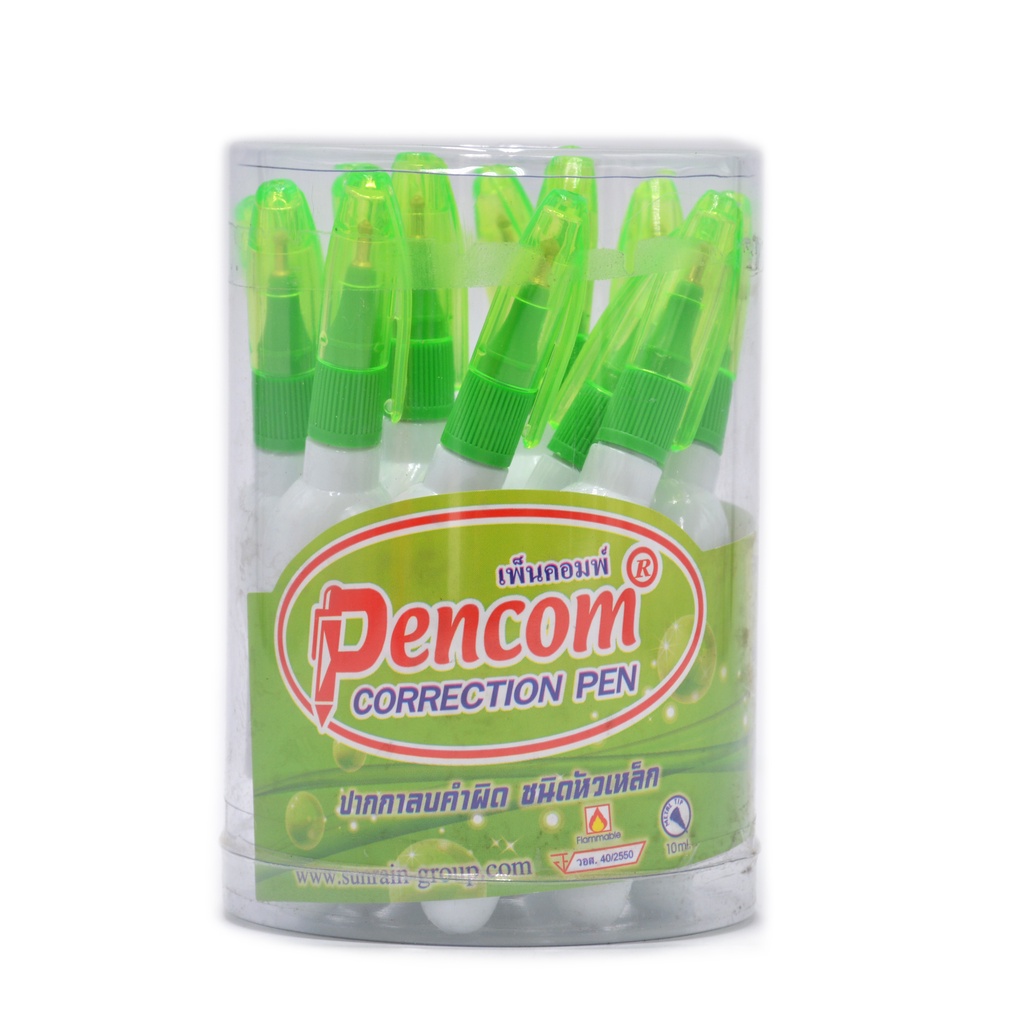 กล่อง12แท่ง-ปากกาลบคำผิด-pencom-รุ่น-pkm-04-แท่งใหญ่-10ml-น้ำยาลบคำผิด-ลบปากกา-ลิขวิด-แก้คำผิด