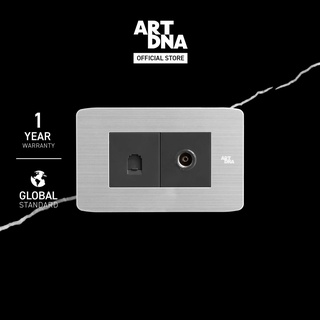 ART  DNA รุ่น A89 TV+Telephone Socket Size M สีสแตนเลส+สีเทา ขนาด 2x4 design switch สวิตซ์ไฟโมเดิร์น