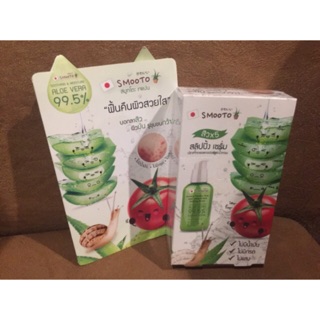 Smooto Tomato Aloe Snail White &amp; Acne Sleeping Serum6ซอง