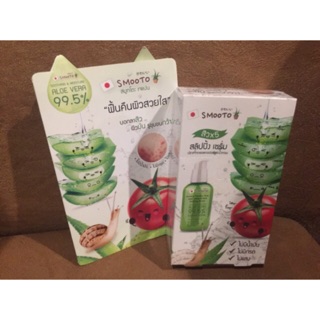 Smooto Tomato Aloe Snail White &amp; Acne Sleeping Serum6ซอง