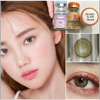 คอนแทค roze brown ขนาดมินิเท่าตาจริง ( พร้อมส่ง : สายตาปกติ,แฟชั่น ) น้ำตาลสว่างตัดขอบละมุนใส่แล้วสวยมาก