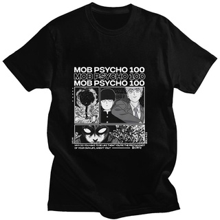 เสื้อยืด Anime Mob Psycho 100 Shigeo Kageyama Japanese Fun Comic Print T-shirt Summer Short-sleeved Loose Hip Hop Men