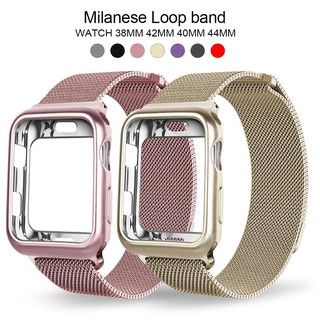 สายนาฬิกาข้อมือสเตนเลส แบบแม่เหล็ก สําหรับ Apple Watch Band 40 มม. 44 มม. 42 มม. 38 มม. Iwatch 6 Se 5 4 3 2 1