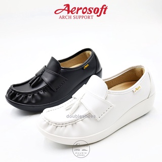 ภาพหน้าปกสินค้าAerosoft รองเท้าพยาบาล รองเท้าหนัง รุ่น NW9091 สีขาว / สีดำ [รองเท้าเพื่อสุขภาพ Arch support พื้นนุ่มพิเศษ] ที่เกี่ยวข้อง