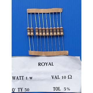 ตัวต้านทาน 1 watt 10 ohm (แพ็ค 10 ตัว)# รีซิสเตอร์