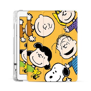 ( With Pen Slot ) เคส （Gen7/Gen8）iPad10.2 ⭐️Snoopy⭐️ Apple iPad Case For Gen5 gen6 9.7 2018 Mini 5 4 3 2 1 Air 10.5 Airbag pen slot protective shell  2020Pro11 Air4 10.9inch Flip cover