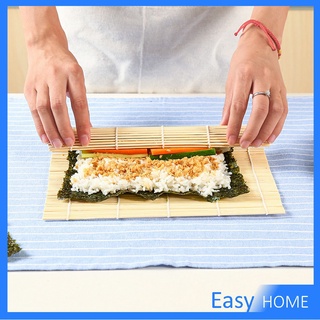 ที่ม้วนซูชิ เสื่อม้วนซูชิแบบไม้ เครื่องมือโอนิกิริ ทำจากไม้ไผ่  Sushi Bamboo Roller