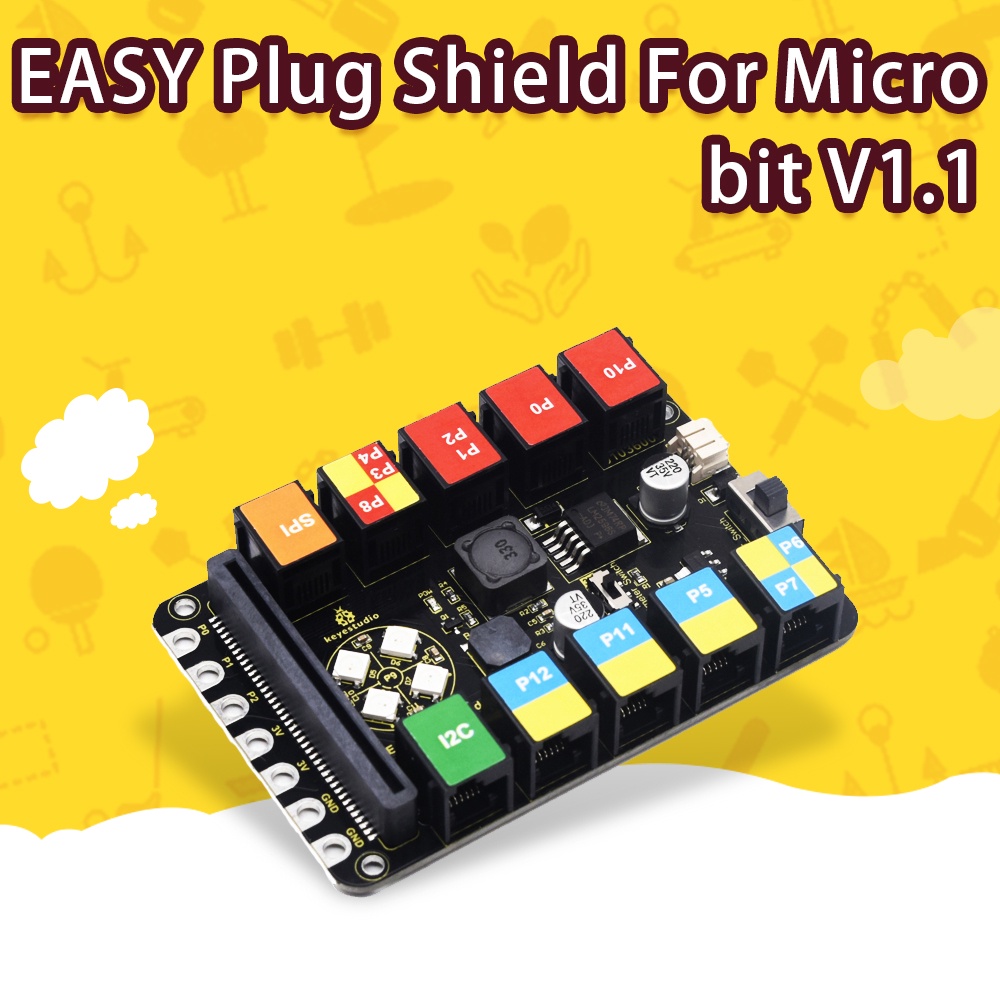 Keyestudio EASY Plug Shield For Micro Bit V1.1 Basic Development Board ...