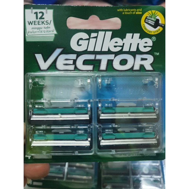 ราคาและรีวิวใบมีดโกนหนวด Gillette Vector แพ็ค 2-8 ชิ้น