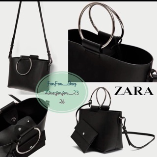 zara mini tote bag with metal handles 2017🌸🌸🌸